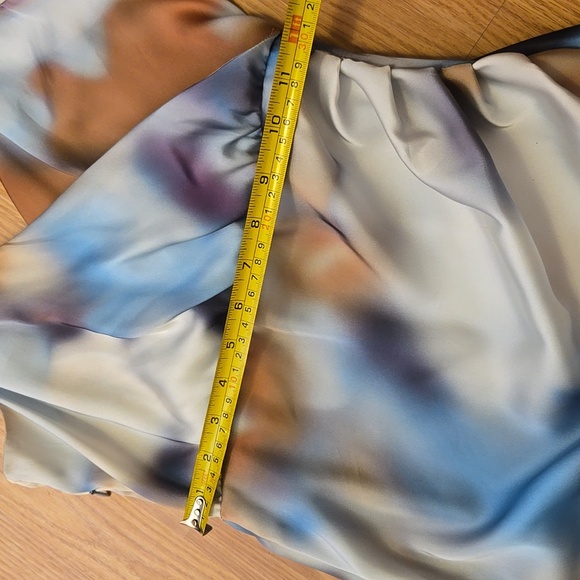 Zara Camisole Dress Women's Small Multi Tie Dye Pleated Slit Hem  size XS NWT - Picture 8 of 10